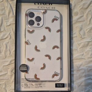 Coach iPhone 12 Pro Max Case - White with Rainbow Design